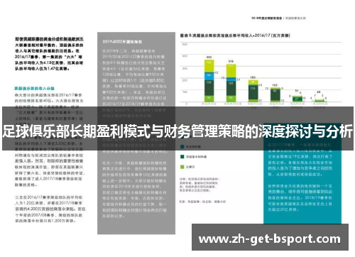 足球俱乐部长期盈利模式与财务管理策略的深度探讨与分析